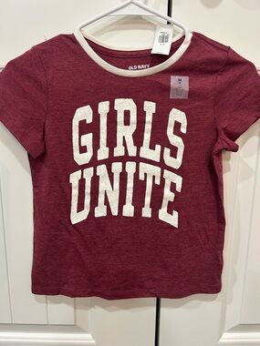 Old Navy Girls Unite Short-Sleeve Tee - Maroon & White